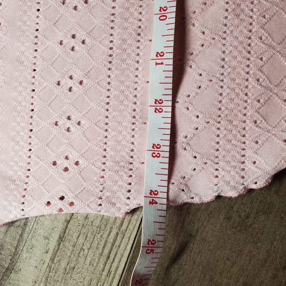 Eyelet Strappy Scoop-Neck Tank Top Light Pink Size Large - Picture 6 of 16
